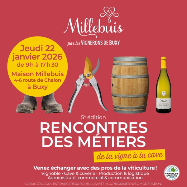 Les rencontres des métiers de la vigne à la cave  se tiendront à la cave des vignerons de Buxy le 22 janvier 