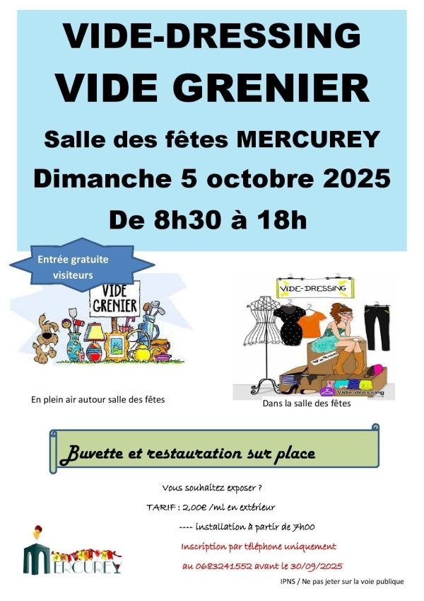 Vide-dressing et vide-greniers à Mercurey le dimanche 5 octobre 
