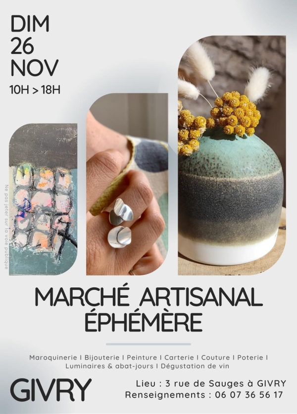 Marché artisanal éphémère à Givry ce dimanche 