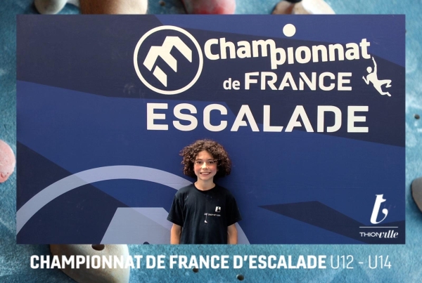 Très belle prestation de Martin Desroche ce week-end aux championnats de France d’escalade des moins de 12 ans à Thionville.