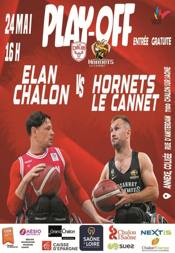 BASKET FAUTEUIL - Demi-finale play-off - L'Elan Chalon reçoit ce samedi les Hornets du Cannet