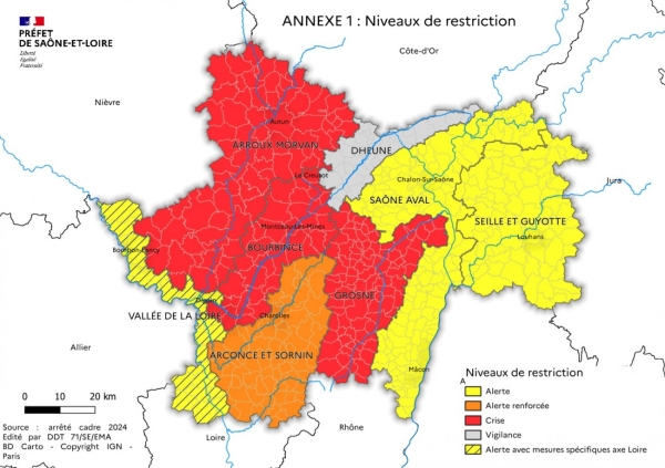 EAU POTABLE - Les restrictions se multiplient en Saône et Loire 