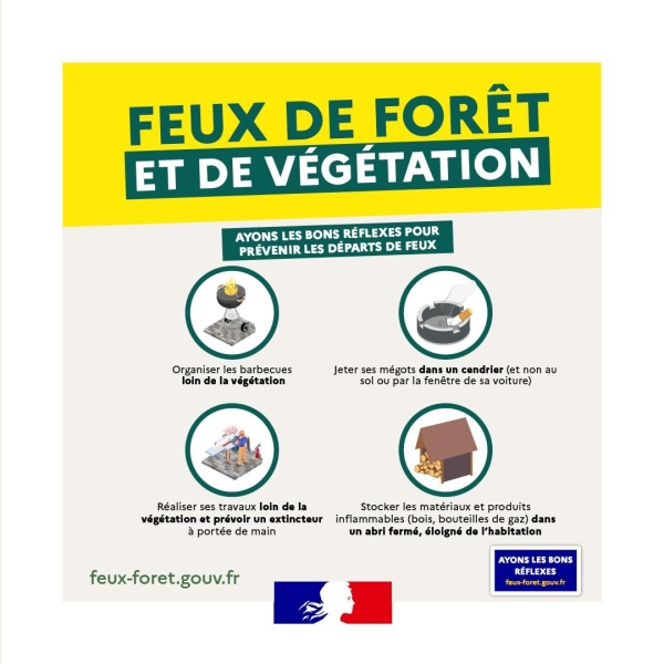 Feux de forêts : niveau de danger élevé sur le Centre-Ouest et le Sud du pays