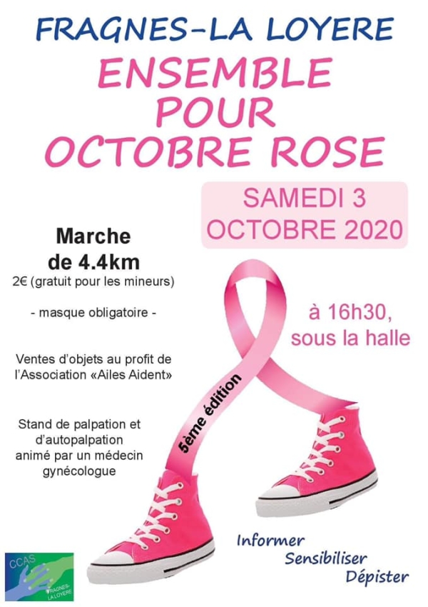 OCTOBRE ROSE - Rendez-vous ce samedi pour un départ à 16H30 sous la halle de Fragnes/La Loyère 