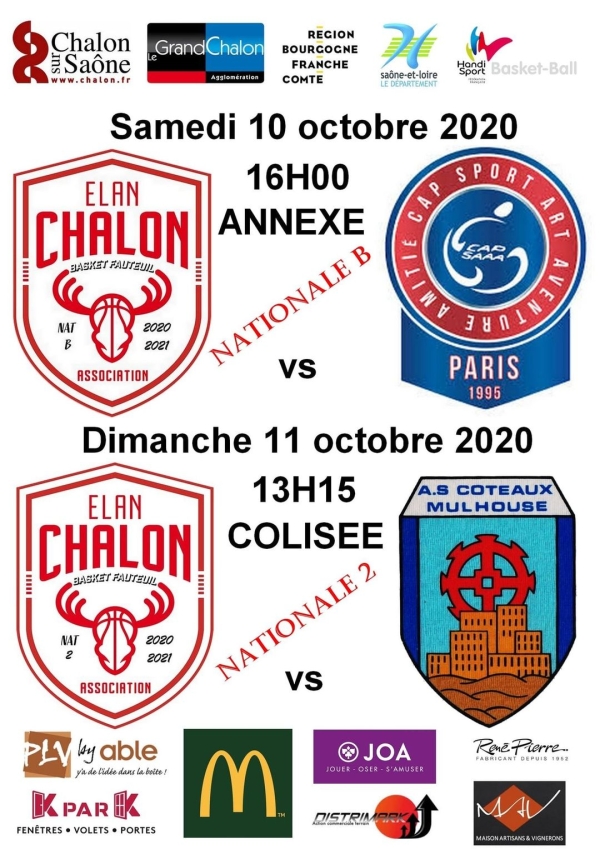 ELAN CHALON - Deux matchs pour les rouges et blancs en basket fauteuil 