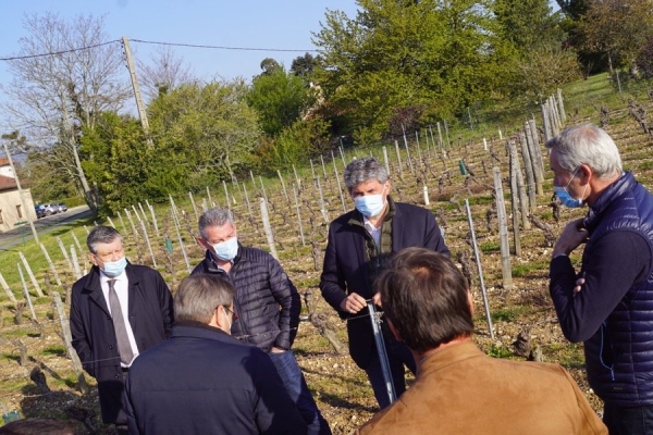 REGIONALES - Gilles Platret s'est rendu dans les vignes à Prissé