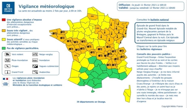 La Saône et Loire placée en vigilance orange pour neige et verglas 