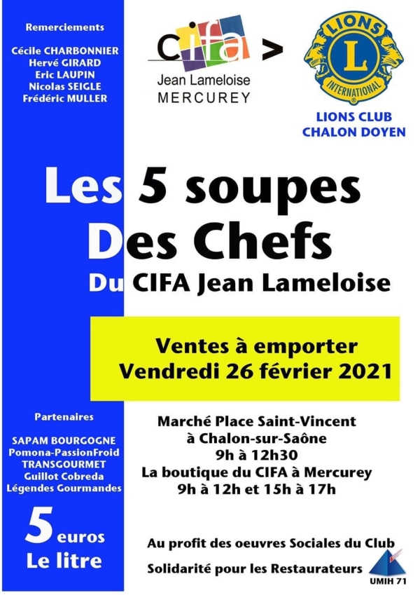 Jouez la solidarité et profitez des Soupes des chefs ! 