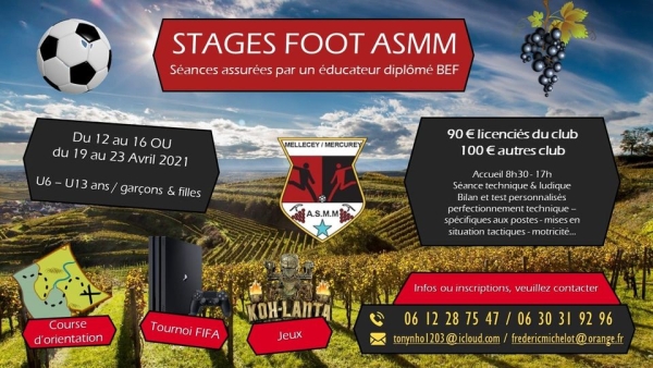 Il reste encore des places pour les stages foot de l'ASMM