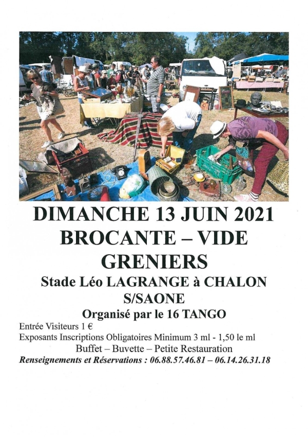 Grande brocante du 16 Tango ce dimanche au Stade Léo Lagrange 