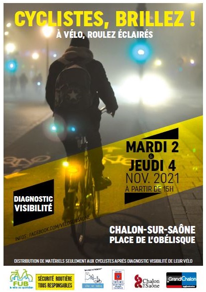 « Cyclistes, Brillez ! » - Retrouvez VéloSurSaône, pour plusieurs rendez-vous de sensibilisation :