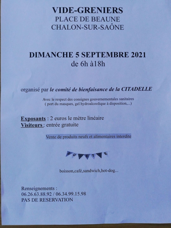 Vide-greniers ce dimanche Place de Beaune à Chalon sur Saône 