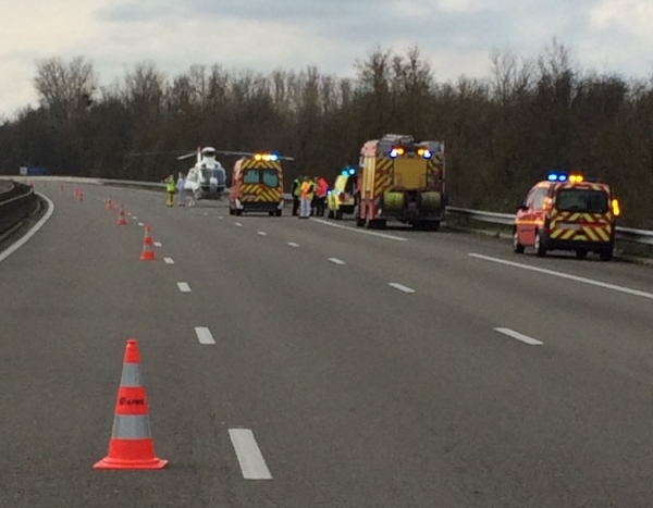 Un agent APRR percuté par une roue de poids lourd sur l'autoroute A6