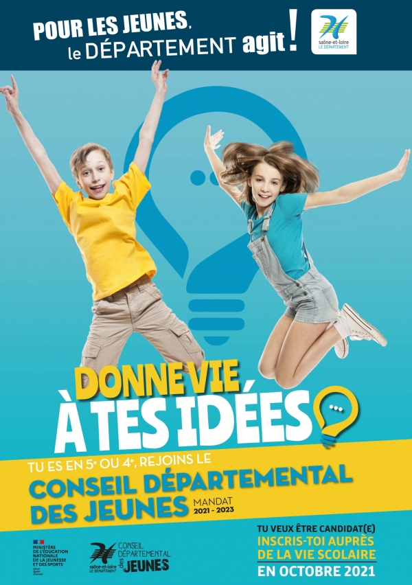 Conseil départemental des jeunes du Département de Saône-et-Loire :  l’appel à candidatures est lancé !