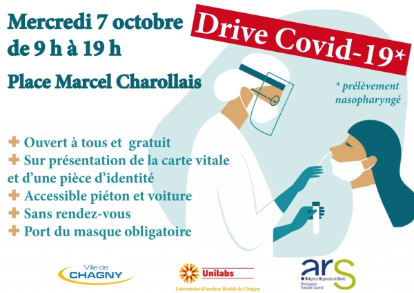 CORONAVIRUS - Journée de dépistage gratuite et sans rendez-vous à Chagny 