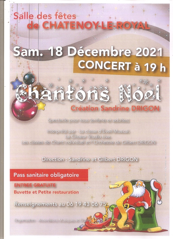 Concert de Noël annoncé à Châtenoy le Royal 