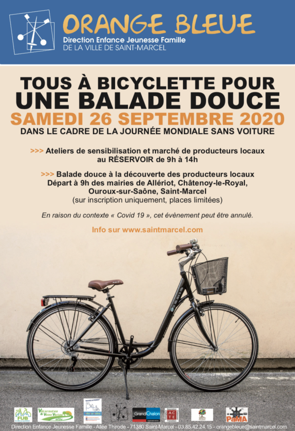 Tous à bicyclette pour une balade douce organisée par l'Orange Bleue