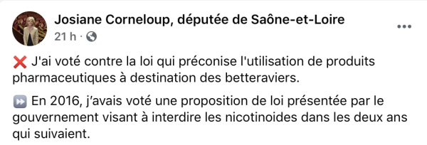 Quand une députée de Saône et Loire se félicite d'avoir voté une loi ... alors qu'elle n'était pas élue...  