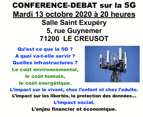 Conférence-débat sur la 5G annoncée au Creusot 