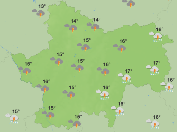 Les averses orageuses devraient faire leurs apparitions au fil de la journée en Saône et Loire 
