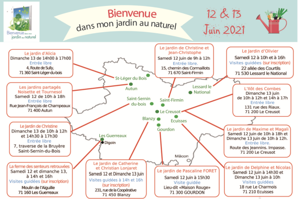 La 9e Edition de "Bienvenue dans mon jardin au naturel" vous donne rendez-vous en Saône et Loire 