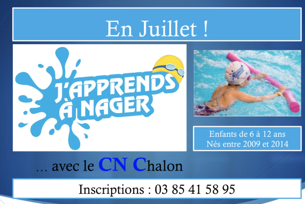 Le Cercle Nautique Chalonnais propose 4 séances en juillet de "J'apprends à nager"