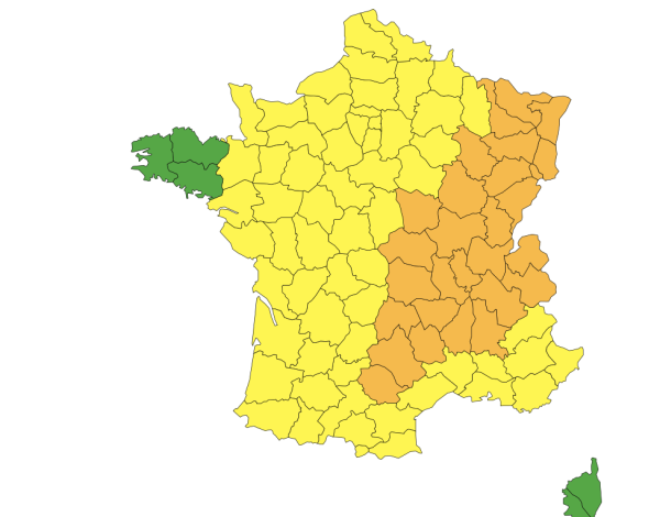 La Saône et Loire toujours  placée en alerte orange aux orages 