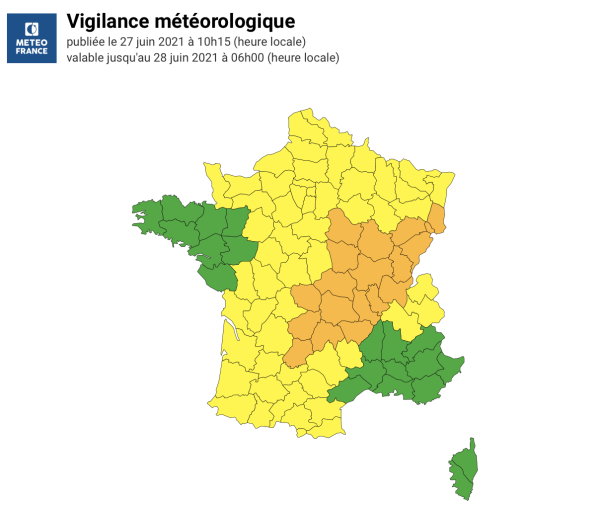 La Saône et Loire placée en alerte orange aux orages