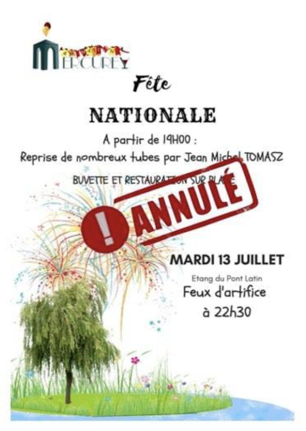 Pas de feux d'artifice ce 13 juillet à Mercurey 