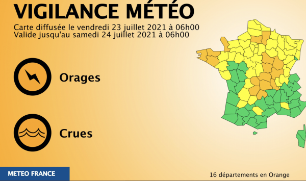 La Saône et Loire placée en vigilance orange aux orages