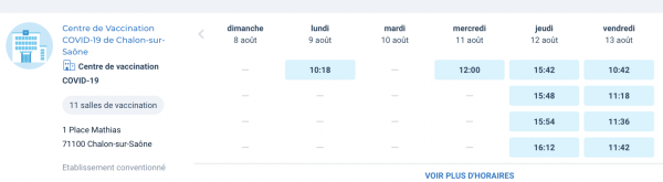 COVID19 - Des créneaux disponibles dès lundi matin  à Chalon, Montceau, Chagny, Epinac... 