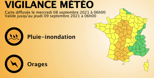 L'Ouest de la Saône et Loire en alerte orange aux orages