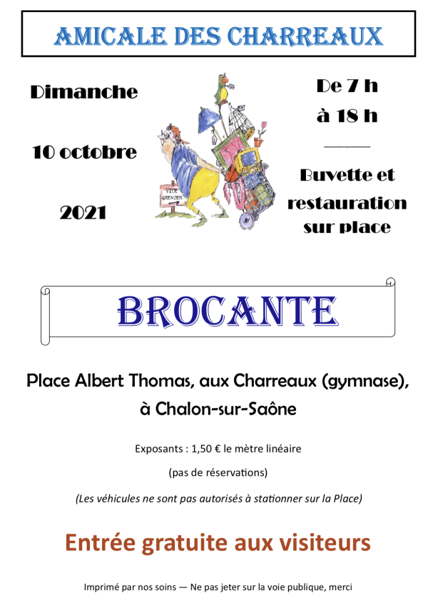 L'Amicale des Charreaux annonce sa brocante