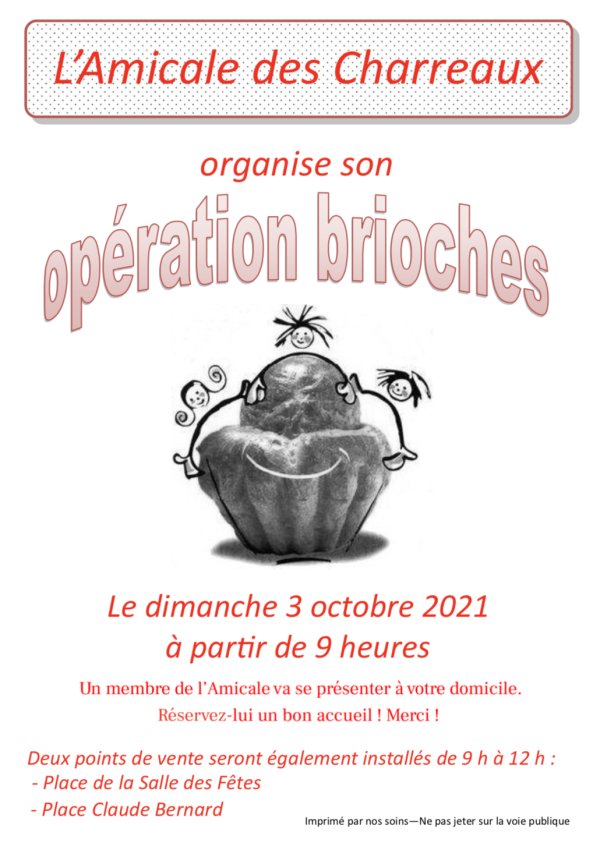 Opération brioches pour l'Amicale des Charreaux