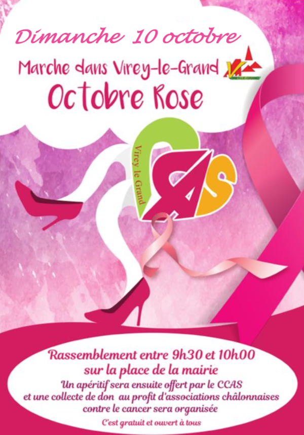 OCTOBRE ROSE - Rendez-vous ce dimanche à Virey le Grand 