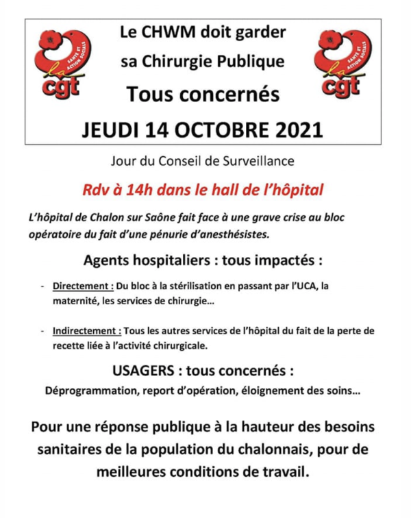 L'Appel à la mobilisation autour de l'hôpital de Chalon 