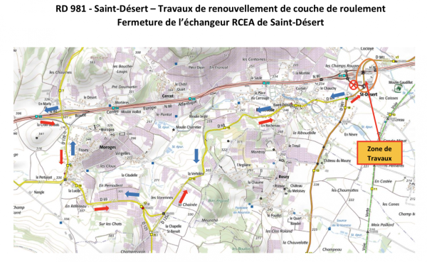 Des perturbations à prévoir cette semaine dans le secteur RCEA/Saint Désert