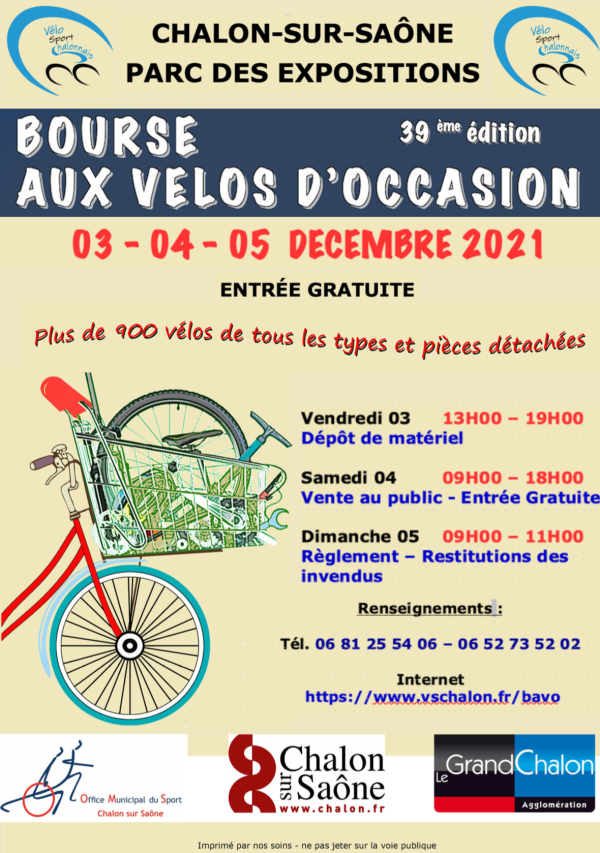La bourse aux vélos d'occasion du Vélo Sport Chalonnais annoncée