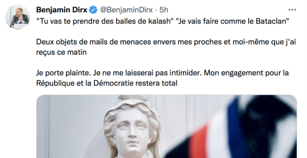 "tu vas te prendre des balles de Kalach" : le député de Saône-et-Loire Benjamin Dirx menacé de mort