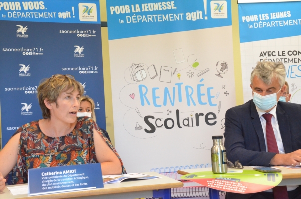 "L'environnement, un enjeu majeur dans les collèges de Saône et Loire" rappelle Catherine Amiot, Vice-Présidente du conseil départemental 