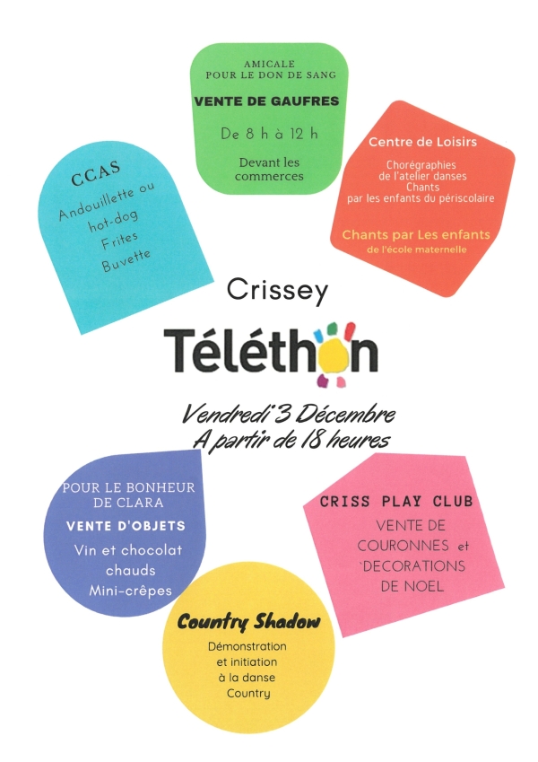 TELETHON 2021 - Crissey se mobilise vendredi soir 