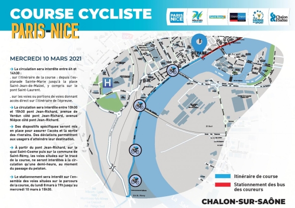 Paris-Nice  / Circulation et stationnement interdits à certains endroits de la ville ce mercredi 10 mars