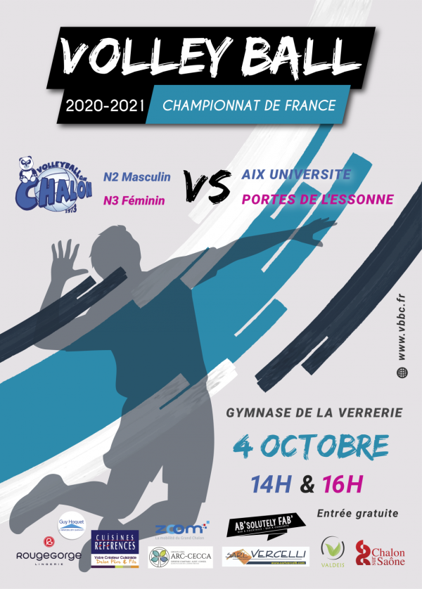 Le Volley-ball Chalon vous donne rendez-vous ce dimanche au gymnase de la Verrerie 