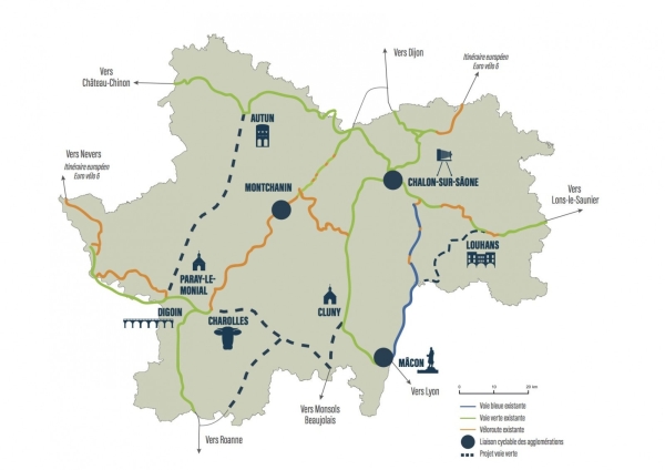 Les voies vertes de Saône et Loire vont s’enrichir de 3 nouveaux itinéraires sur 167 kilomètres