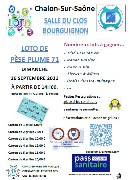 Pèse-Plume 71 annonce le retour de son loto