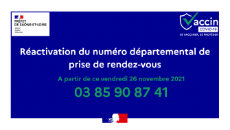 Réactivation du numéro départemental pour la prise de rendez-vous en centre de vaccination