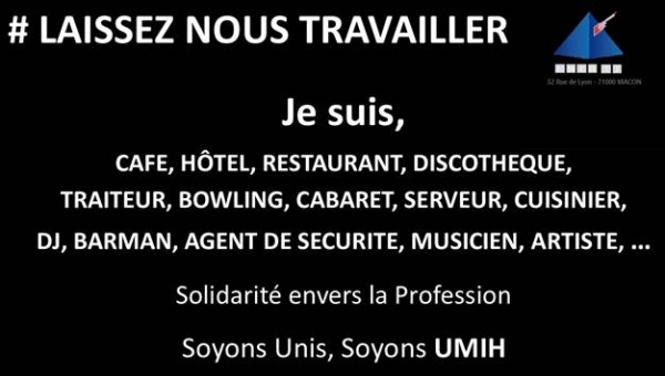Cafetiers, restaurateurs, hôteliers.... appelés à une ouverture symbolique ce 28 novembre !