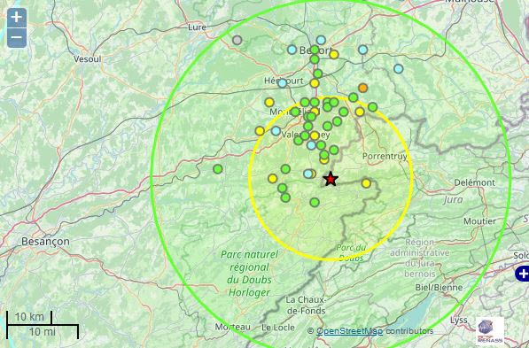 Un séisme de magnitude 4,1 chez nos voisins de Franche-Comté au cours de la nuit de Noël