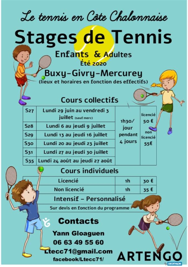 C'est l'heure des inscriptions pour les stages de tennis sur la Côte Chalonnaise 