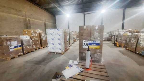 La Région collecte 130 palettes de matériel médical et sanitaire pour contribuer à la solidarité en faveur du peuple ukrainien